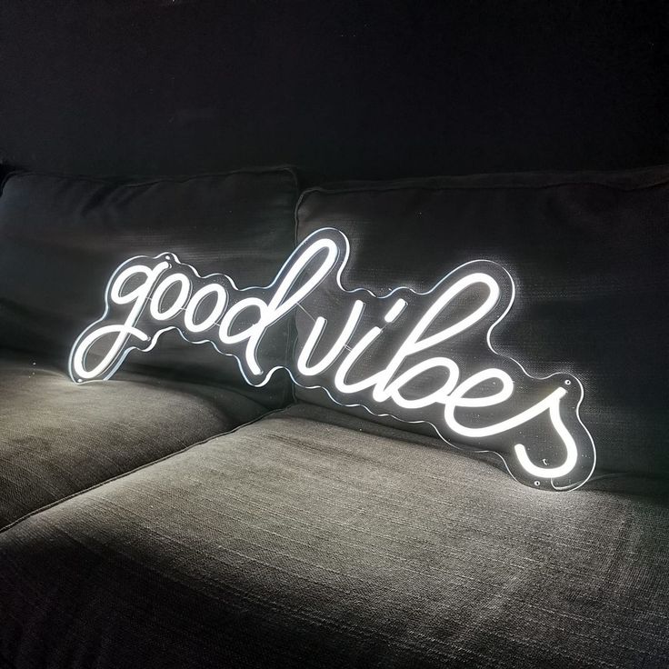 Modern home decor featuring a personalised neon wall sign